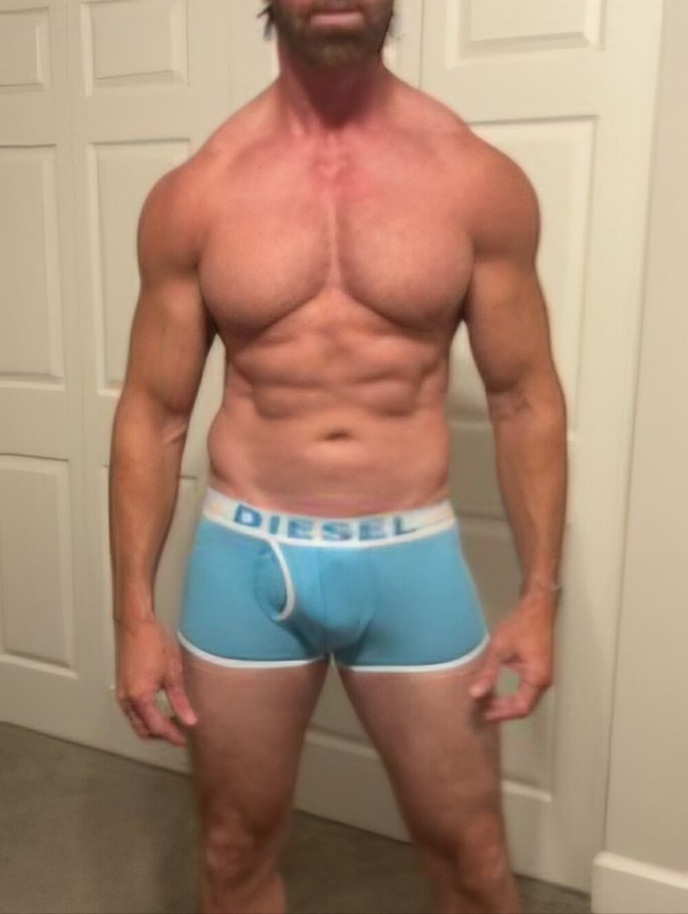 Diesel Light Blue Boxer Briefs with White Trim